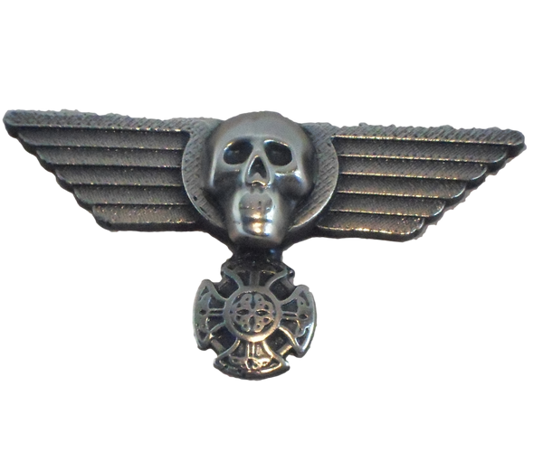 Winged Skull Pin (w/ Iron Cross)